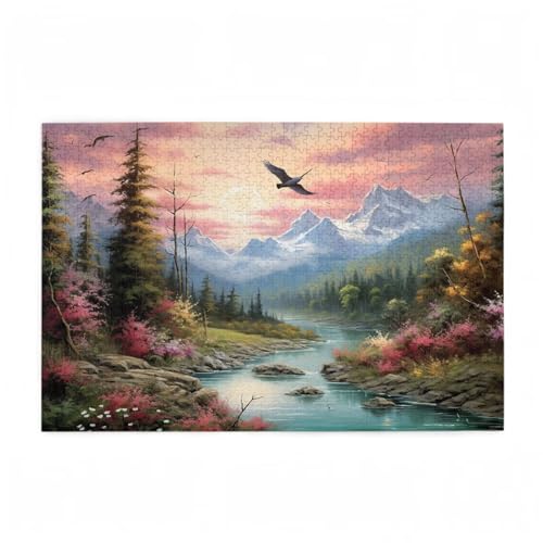 Puzzle 300 Teile Bird Puzzle Berg DIY Kreative Holz Jigsaws für Erwachsene mit Geschenkbox Verpackung, Impossible Herausfordernde Familie Aktivität Spiele, Wohnzimmer Deko Geschenke 38x26cm D-539 von Wehsaeho