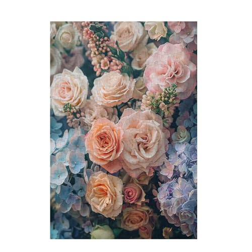 Puzzle 300 Teile Blume Puzzle Farbe DIY Kreative Holz Jigsaws für Erwachsene mit Geschenkbox Verpackung, Impossible Herausfordernde Familie Aktivität Spiele, Geschenke für Frauen 38x26cm D-818 von Wehsaeho