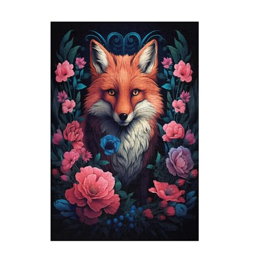 Puzzle 300 Teile Blume Puzzle Fuchs DIY Kreative Holz Jigsaws für Erwachsene mit Geschenkbox Verpackung, Impossible Herausfordernde Familie Aktivität Spiele, Geschenke für Frauen 38x26cm D-837 von Wehsaeho