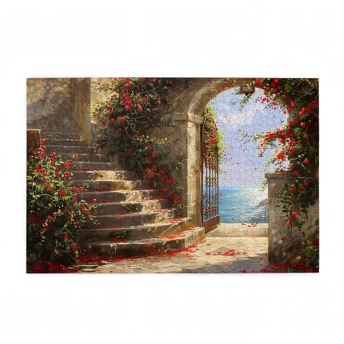 Puzzle 300 Teile Blume Puzzle Meer DIY Kreative Holz Jigsaws für Erwachsene mit Geschenkbox Verpackung, Impossible Herausfordernde Familie Aktivität Spiele, Wohnzimmer Deko Geschenke 38x26cm D-271 von Wehsaeho