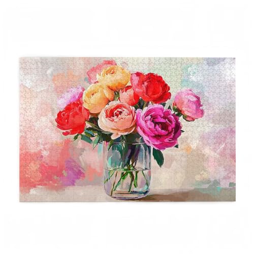 Puzzle 300 Teile Blume Puzzle Pfingstrose DIY Kreative Holz Jigsaws für Erwachsene mit Geschenkbox Verpackung, Impossible Herausfordernde Familie Aktivität Spiele, Deko Wohnzimmer 38x26cm D-509 Puzzle 300 Teile Blume Puzzle Pfingstrose DIY Kreative Holz Jigsaws für Erwachsene mit Geschenkbox Verpackung, Impossible Herausfordernde Familie Aktivität Spiele, Deko Wohnzimmer 38x26cm D-509 von Wehsaeho