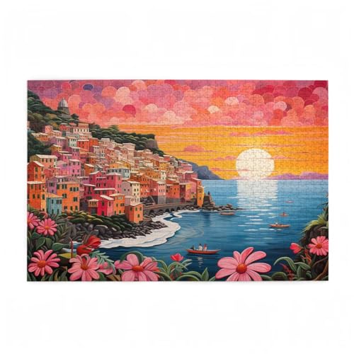 Puzzle 300 Teile Blume Puzzle Sonnenuntergang DIY Kreative Holz Jigsaws für Erwachsene mit Geschenkbox Verpackung, Impossible Herausfordernde Familie Aktivität Spiele, Deko Wohnzimmer 38x26cm D-580 von Wehsaeho