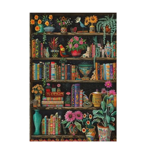 Puzzle 300 Teile Bücherregal Puzzle Blume DIY Kreative Holz Jigsaws für Erwachsene mit Geschenkbox Verpackung, Impossible Herausfordernde Familie Aktivität Spiele, Deko Wohnzimmer 38x26cm D-910 Puzzle 300 Teile Bücherregal Puzzle Blume DIY Kreative Holz Jigsaws für Erwachsene mit Geschenkbox Verpackung, Impossible Herausfordernde Familie Aktivität Spiele, Deko Wohnzimmer 38x26cm D-910 von Wehsaeho