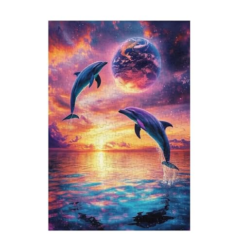 Puzzle 300 Teile Delphin Puzzle Mond DIY Kreative Holz Jigsaws für Erwachsene mit Geschenkbox, Impossible Herausfordernde Familie Aktivität Spiele, Deko Wohnzimmer, Geschenke für Frauen 38x26cm D-964 Puzzle 300 Teile Delphin Puzzle Mond DIY Kreative Holz Jigsaws für Erwachsene mit Geschenkbox, Impossible Herausfordernde Familie Aktivität Spiele, Deko Wohnzimmer, Geschenke für Frauen 38x26cm D-964 von Wehsaeho