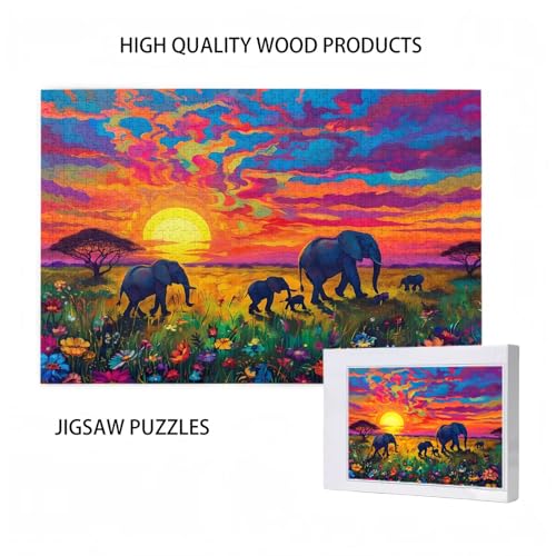 Puzzle 300 Teile Elefant Puzzle Baum des Lebens DIY Kreative Holz Jigsaws für Erwachsene mit Geschenkbox Verpackung, Impossible Herausfordernde Familie Aktivität Spiele, Deko Wohnzimmer 38x26cm D-81 von Wehsaeho