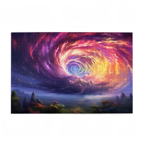 Puzzle 300 Teile Farbe Puzzle Wolke DIY Kreative Holz Jigsaws für Erwachsene mit Geschenkbox Verpackung, Impossible Herausfordernde Familie Aktivität Spiele, Geschenke für Frauen 38x26cm D-578 von Wehsaeho
