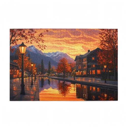 Puzzle 300 Teile Herbst Puzzle Wolke DIY Kreative Holz Jigsaws für Erwachsene mit Geschenkbox, Impossible Herausfordernde Familie Aktivität Spiele, Deko Wohnzimmer, Geschenke für Frauen 38x26cm D-412 von Wehsaeho