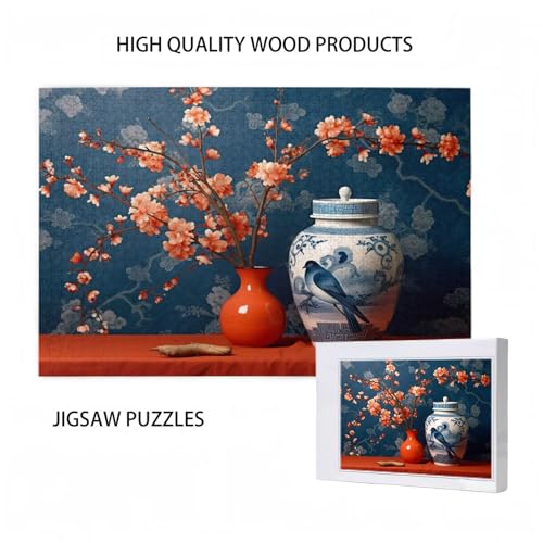 Puzzle 300 Teile Japan Puzzle Blume DIY Kreative Holz Jigsaws für Erwachsene mit Geschenkbox Verpackung, Impossible Herausfordernde Familie Aktivität Spiele, Geschenke für Frauen 38x26cm D-241 von Wehsaeho
