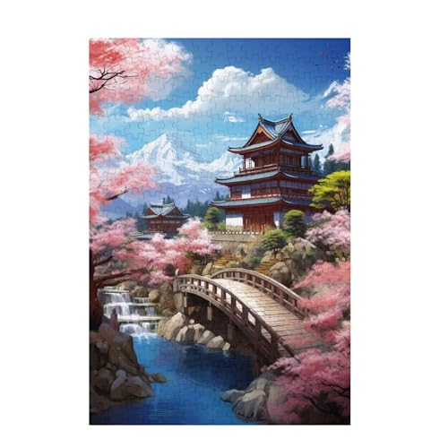Puzzle 300 Teile Japan Puzzle Kirschblüten DIY Kreative Holz Jigsaws für Erwachsene mit Geschenkbox Verpackung, Impossible Herausfordernde Familie Aktivität Spiele, Deko Wohnzimmer 38x26cm D-1641 von Wehsaeho