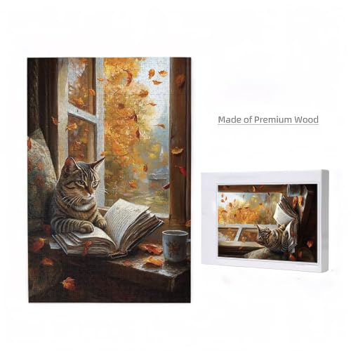 Puzzle 300 Teile Katze Puzzle Baum DIY Kreative Holz Jigsaws für Erwachsene mit Geschenkbox Verpackung, Impossible Herausfordernde Familie Aktivität Spiele, Wohnzimmer Deko Geschenke 38x26cm D-921 von Wehsaeho