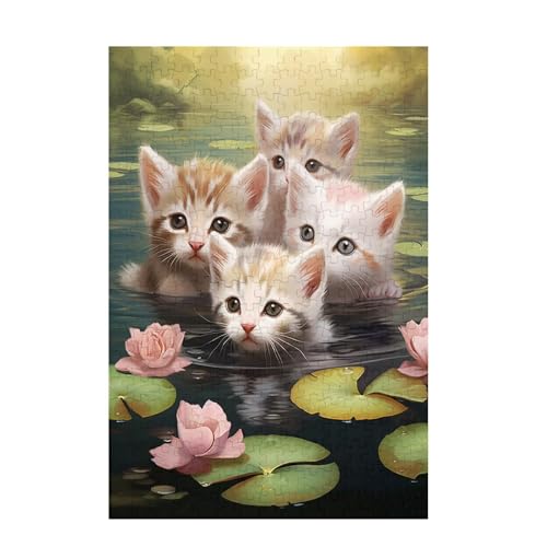 Puzzle 300 Teile Katze Puzzle Lotus DIY Kreative Holz Jigsaws für Erwachsene mit Geschenkbox, Impossible Herausfordernde Familie Aktivität Spiele, Deko Wohnzimmer, Geschenke für Frauen 38x26cm D-1023 Puzzle 300 Teile Katze Puzzle Lotus DIY Kreative Holz Jigsaws für Erwachsene mit Geschenkbox, Impossible Herausfordernde Familie Aktivität Spiele, Deko Wohnzimmer, Geschenke für Frauen 38x26cm D-1023 von Wehsaeho