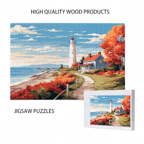 Puzzle 300 Teile Landschaft Puzzle Meer DIY Kreative Holz Jigsaws für Erwachsene mit Geschenkbox Verpackung, Impossible Herausfordernde Familie Aktivität Spiele, Deko Wohnzimmer 38x26cm D-261 von Wehsaeho