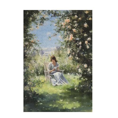 Puzzle 300 Teile Mädchen Puzzle Garten DIY Kreative Holz Jigsaws für Erwachsene mit Geschenkbox Verpackung, Impossible Herausfordernde Familie Aktivität Spiele, Deko Wohnzimmer 38x26cm D-1637 von Wehsaeho