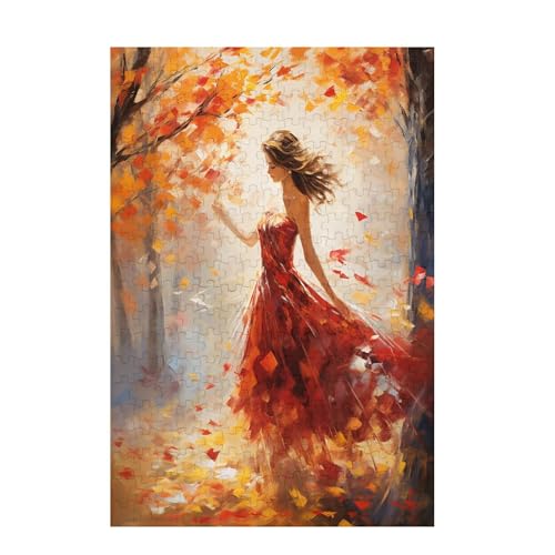 Puzzle 300 Teile Mädchen Puzzle Herbst DIY Kreative Holz Jigsaws für Erwachsene mit Geschenkbox Verpackung, Impossible Herausfordernde Familie Aktivität Spiele, Deko Wohnzimmer 38x26cm D-1382 von Wehsaeho