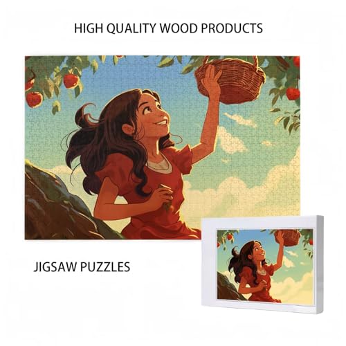 Puzzle 300 Teile Mädchen Puzzle Karikatur DIY Kreative Holz Jigsaws für Erwachsene mit Geschenkbox Verpackung, Impossible Herausfordernde Familie Aktivität Spiele, Deko Wohnzimmer 38x26cm D-601 von Wehsaeho