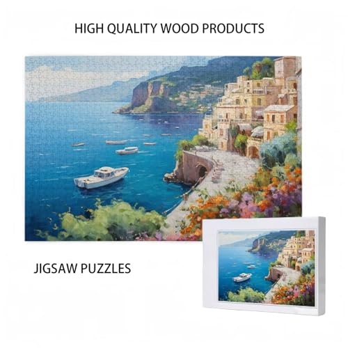 Puzzle 300 Teile Meer Puzzle Berg DIY Kreative Holz Jigsaws für Erwachsene mit Geschenkbox Verpackung, Impossible Herausfordernde Familie Aktivität Spiele, Wohnzimmer Deko Geschenke 38x26cm D-681 von Wehsaeho