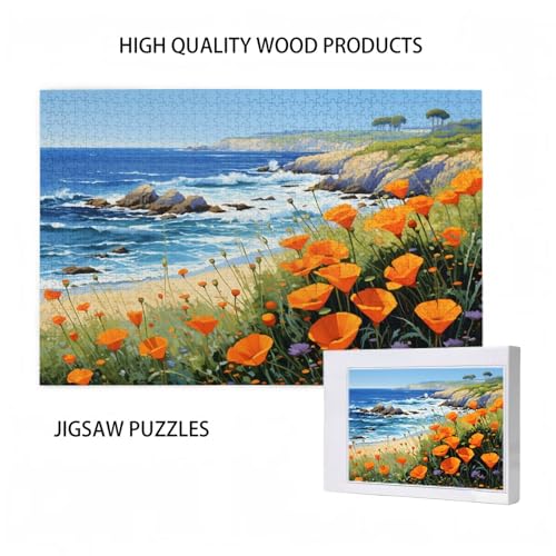 Puzzle 300 Teile Meer Puzzle Landschaft DIY Kreative Holz Jigsaws für Erwachsene mit Geschenkbox Verpackung, Impossible Herausfordernde Familie Aktivität Spiele, Deko Wohnzimmer 38x26cm D-661 von Wehsaeho