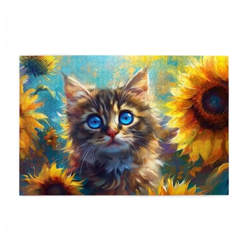 Puzzle 300 Teile Sonnenblume Puzzle Katze DIY Kreative Holz Jigsaws für Erwachsene mit Geschenkbox Verpackung, Impossible Herausfordernde Familie Aktivität Spiele, Deko Wohnzimmer 38x26cm D-305 Puzzle 300 Teile Sonnenblume Puzzle Katze DIY Kreative Holz Jigsaws für Erwachsene mit Geschenkbox Verpackung, Impossible Herausfordernde Familie Aktivität Spiele, Deko Wohnzimmer 38x26cm D-305 von Wehsaeho