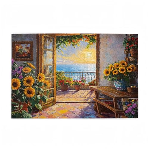 Puzzle 300 Teile Sonnenblume Puzzle Meer DIY Kreative Holz Jigsaws für Erwachsene mit Geschenkbox Verpackung, Impossible Herausfordernde Familie Aktivität Spiele, Deko Wohnzimmer 38x26cm D-208 Puzzle 300 Teile Sonnenblume Puzzle Meer DIY Kreative Holz Jigsaws für Erwachsene mit Geschenkbox Verpackung, Impossible Herausfordernde Familie Aktivität Spiele, Deko Wohnzimmer 38x26cm D-208 von Wehsaeho