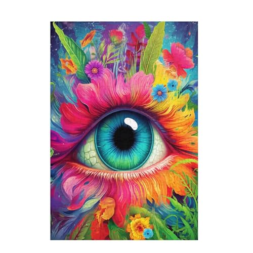 Puzzle 3000 Teile Auge Puzzle Blume DIY Kreative Holz Jigsaws für Erwachsene mit Geschenkbox, Impossible Herausfordernde Familie Aktivität Spiele, Deko Wohnzimmer, Geschenke für Frauen 81x122cm D-1223 von Wehsaeho