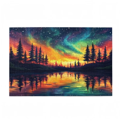 Puzzle 3000 Teile Aurora Puzzle Farbe DIY Kreative Holz Jigsaws für Erwachsene mit Geschenkbox Verpackung, Impossible Herausfordernde Familie Aktivität Spiele, Geschenke für Frauen 81x122cm D-499 von Wehsaeho