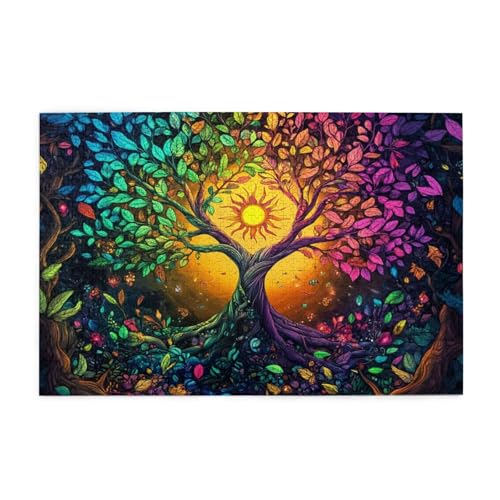 Puzzle 3000 Teile Baum des Lebens Puzzle Farbe DIY Kreative Holz Jigsaws für Erwachsene, Impossible Herausfordernde Familie Aktivität Spiele, Deko Wohnzimmer, Geschenke für Frauen 81x122cm E-1667 von Wehsaeho
