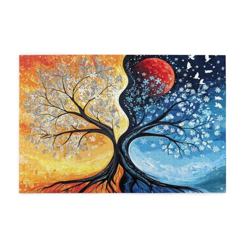 Puzzle 3000 Teile Baum des Lebens Puzzle Mond DIY Kreative Holz Jigsaws für Erwachsene, Impossible Herausfordernde Familie Aktivität Spiele, Deko Wohnzimmer, Geschenke für Frauen 81x122cm E-428 von Wehsaeho