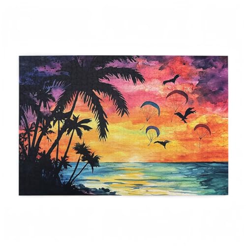 Puzzle 3000 Teile Bird Puzzle Sonnenuntergang DIY Kreative Holz Jigsaws für Erwachsene mit Geschenkbox Verpackung, Impossible Herausfordernde Familie Aktivität Spiele, Deko Wohnzimmer 81x122cm D-512 von Wehsaeho