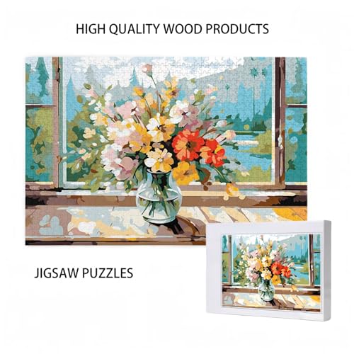 Puzzle 3000 Teile Blume Puzzle Fensterbank DIY Kreative Holz Jigsaws für Erwachsene mit Geschenkbox Verpackung, Impossible Herausfordernde Familie Aktivität Spiele, Deko Wohnzimmer 81x122cm D-741 von Wehsaeho