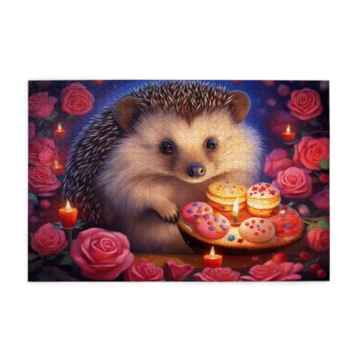 Puzzle 3000 Teile Blume Puzzle Igel DIY Kreative Holz Jigsaws für Erwachsene mit Geschenkbox Verpackung, Impossible Herausfordernde Familie Aktivität Spiele, Deko Wohnzimmer Geschenke 81x122cm E-820 von Wehsaeho