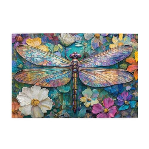 Puzzle 3000 Teile Blume Puzzle Libelle DIY Kreative Holz Jigsaws für Erwachsene, Geschenkbox Verpackung, Impossible Herausfordernde Familie Aktivität Spiele, Deko Wohnzimmer Geschenke 81x122cm E-1605 von Wehsaeho