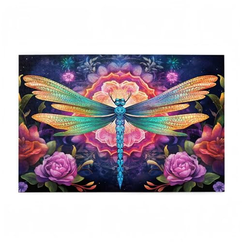 Puzzle 3000 Teile Blume Puzzle Libelle DIY Kreative Holz Jigsaws für Erwachsene mit Geschenkbox Verpackung, Impossible Herausfordernde Familie Aktivität Spiele, Deko Wohnzimmer 81x122cm D-658 von Wehsaeho