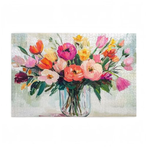 Puzzle 3000 Teile Blume Puzzle Retro DIY Kreative Holz Jigsaws für Erwachsene mit Geschenkbox, Impossible Herausfordernde Familie Aktivität Spiele, Deko Wohnzimmer, Geschenke für Frauen 81x122cm D-382 von Wehsaeho