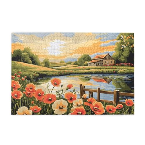 Puzzle 3000 Teile Blume Puzzle Sonnenuntergang DIY Kreative Holz Jigsaws für Erwachsene, Impossible Herausfordernde Familie Aktivität Spiele, Deko Wohnzimmer, Geschenke für Frauen 81x122cm E-1179 von Wehsaeho