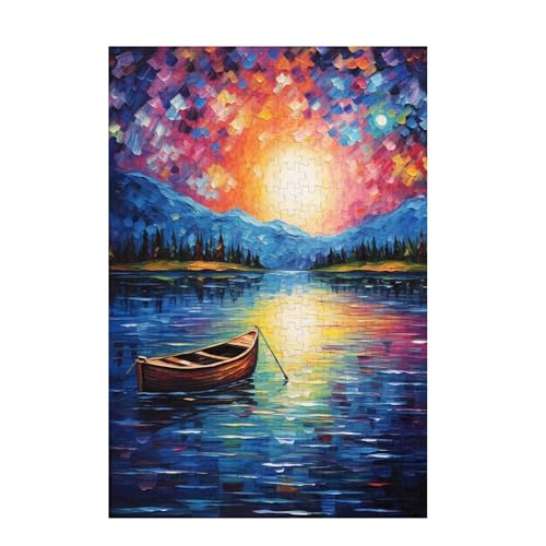 Puzzle 3000 Teile Boot Puzzle Sonnenuntergang DIY Kreative Holz Jigsaws für Erwachsene mit Geschenkbox Verpackung, Impossible Herausfordernde Familie Aktivität Spiele, Deko Wohnzimmer 81x122cm D-1522 von Wehsaeho