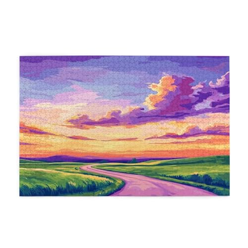 Puzzle 3000 Teile Bunte Wolken Puzzle Landschaft DIY Kreative Holz Jigsaws für Erwachsene, Impossible Herausfordernde Familie Aktivität Spiele, Deko Wohnzimmer, Geschenke für Frauen 81x122cm E-1177 von Wehsaeho