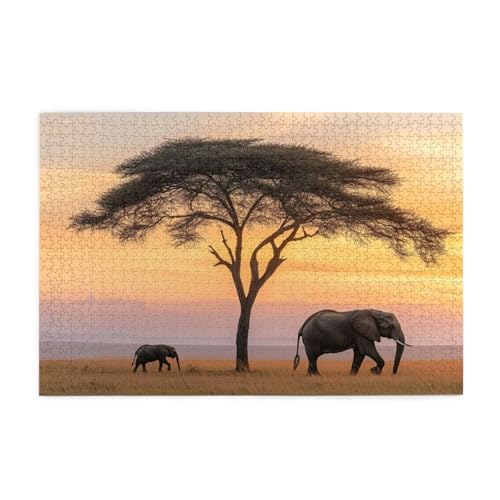 Puzzle 3000 Teile Elefant Puzzle Baum des Lebens DIY Kreative Holz Jigsaws für Erwachsene, Impossible Herausfordernde Familie Aktivität Spiele, Deko Wohnzimmer, Geschenke für Frauen 81x122cm E-1151 von Wehsaeho
