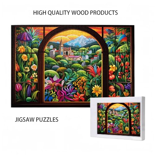 Puzzle 3000 Teile Farbe Puzzle Fensterbank DIY Kreative Holz Jigsaws für Erwachsene mit Geschenkbox Verpackung, Impossible Herausfordernde Familie Aktivität Spiele, Deko Wohnzimmer 81x122cm D-581 von Wehsaeho