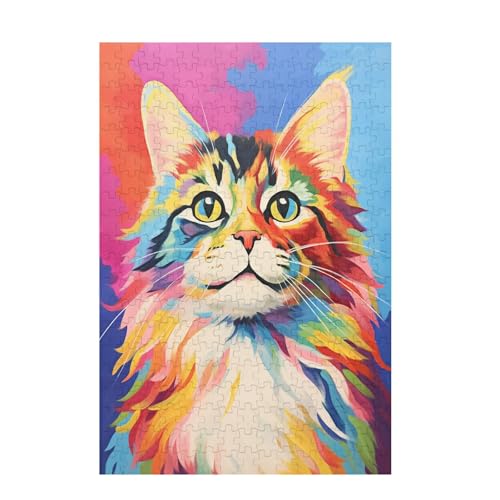 Puzzle 3000 Teile Farbe Puzzle Katze DIY Kreative Holz Jigsaws für Erwachsene mit Geschenkbox Verpackung, Impossible Herausfordernde Familie Aktivität Spiele, Geschenke für Frauen 81x122cm D-1603 von Wehsaeho