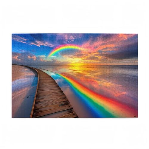Puzzle 3000 Teile Farbe Puzzle Meer DIY Kreative Holz Jigsaws für Erwachsene mit Geschenkbox Verpackung, Impossible Herausfordernde Familie Aktivität Spiele, Geschenke für Frauen 81x122cm D-82 von Wehsaeho
