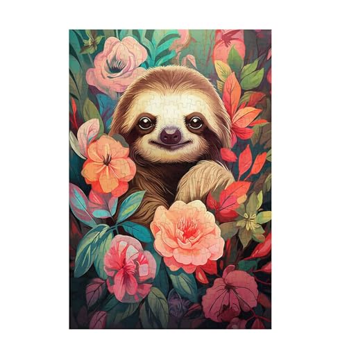 Puzzle 3000 Teile Faultier Puzzle Blume DIY Kreative Holz Jigsaws für Erwachsene mit Geschenkbox Verpackung, Impossible Herausfordernde Familie Aktivität Spiele, Deko Wohnzimmer 81x122cm D-1696 von Wehsaeho