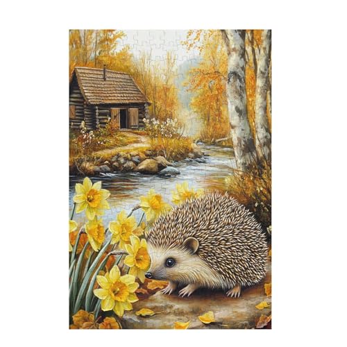 Puzzle 3000 Teile Igel Puzzle Herbst DIY Kreative Holz Jigsaws für Erwachsene mit Geschenkbox, Impossible Herausfordernde Familie Aktivität Spiele, Deko Wohnzimmer, Geschenke für Frauen 81x122cm D-991 von Wehsaeho
