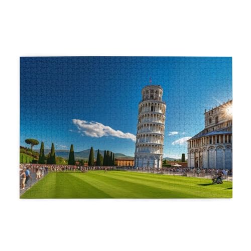 Puzzle 3000 Teile Italien Puzzle Schiefer Turm von Pisa DIY Kreative Holz Jigsaws für Erwachsene mit Geschenkbox Verpackung, Herausfordernde Familie Aktivität Spiele, Deko Wohnzimmer 81x122cm E-206 von Wehsaeho