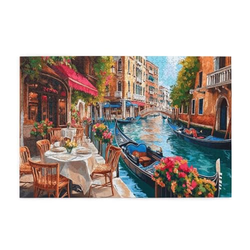 Puzzle 3000 Teile Italien Puzzle Venedig DIY Kreative Holz Jigsaws für Erwachsene, Geschenkbox Verpackung, Impossible Herausfordernde Familie Aktivität Spiele, Deko Wohnzimmer 81x122cm E-1523 von Wehsaeho