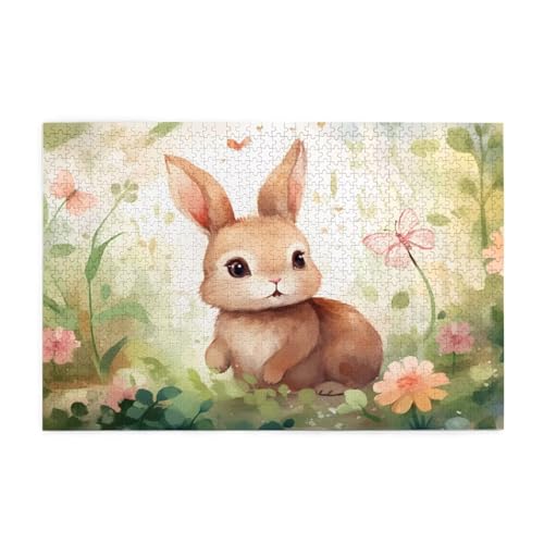 Puzzle 3000 Teile Kaninchen Puzzle Blume DIY Kreative Holz Jigsaws für Erwachsene, Geschenkbox Verpackung, Impossible Herausfordernde Familie Aktivität Spiele, Deko Wohnzimmer Geschenke 81x122cm E-839 von Wehsaeho