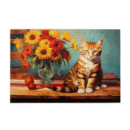 Puzzle 3000 Teile Katze Puzzle Blume DIY Kreative Holz Jigsaws für Erwachsene mit Geschenkbox Verpackung, Impossible Herausfordernde Familie Aktivität Spiele, Deko Wohnzimmer Geschenke 81x122cm E-305 Puzzle 3000 Teile Katze Puzzle Blume DIY Kreative Holz Jigsaws für Erwachsene mit Geschenkbox Verpackung, Impossible Herausfordernde Familie Aktivität Spiele, Deko Wohnzimmer Geschenke 81x122cm E-305 von Wehsaeho