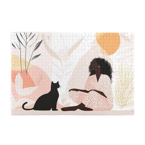 Puzzle 3000 Teile Katze Puzzle Schwarz DIY Kreative Holz Jigsaws für Erwachsene, Geschenkbox Verpackung, Impossible Herausfordernde Familie Aktivität Spiele, Deko Wohnzimmer Geschenke 81x122cm E-1551 von Wehsaeho