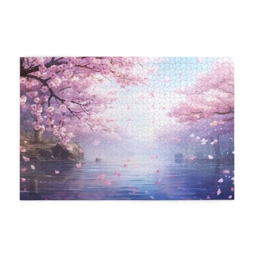 Puzzle 3000 Teile Kirschblüten Puzzle Japan DIY Kreative Holz Jigsaws für Erwachsene mit Geschenkbox Verpackung, Impossible Herausfordernde Familie Aktivität Spiele, Wanddeko Geschenke 81x122cm E-15 von Wehsaeho