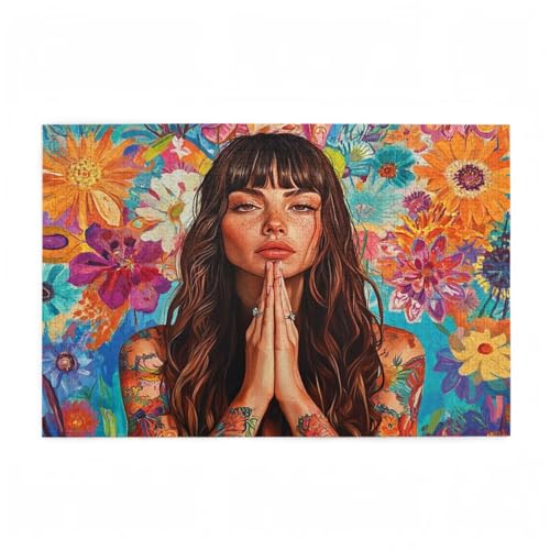 Puzzle 3000 Teile Mädchen Puzzle Blume DIY Kreative Holz Jigsaws für Erwachsene mit Geschenkbox Verpackung, Impossible Herausfordernde Familie Aktivität Spiele, Deko Wohnzimmer 81x122cm D-219 von Wehsaeho