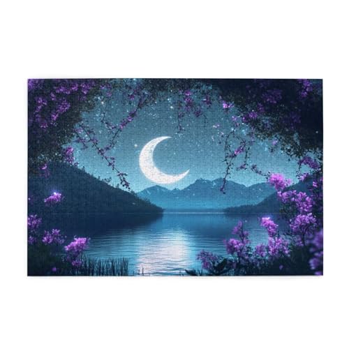 Puzzle 3000 Teile Mond Puzzle Blume DIY Kreative Holz Jigsaws für Erwachsene mit Geschenkbox Verpackung, Impossible Herausfordernde Familie Aktivität Spiele, Deko Wohnzimmer Geschenke 81x122cm E-1239 von Wehsaeho
